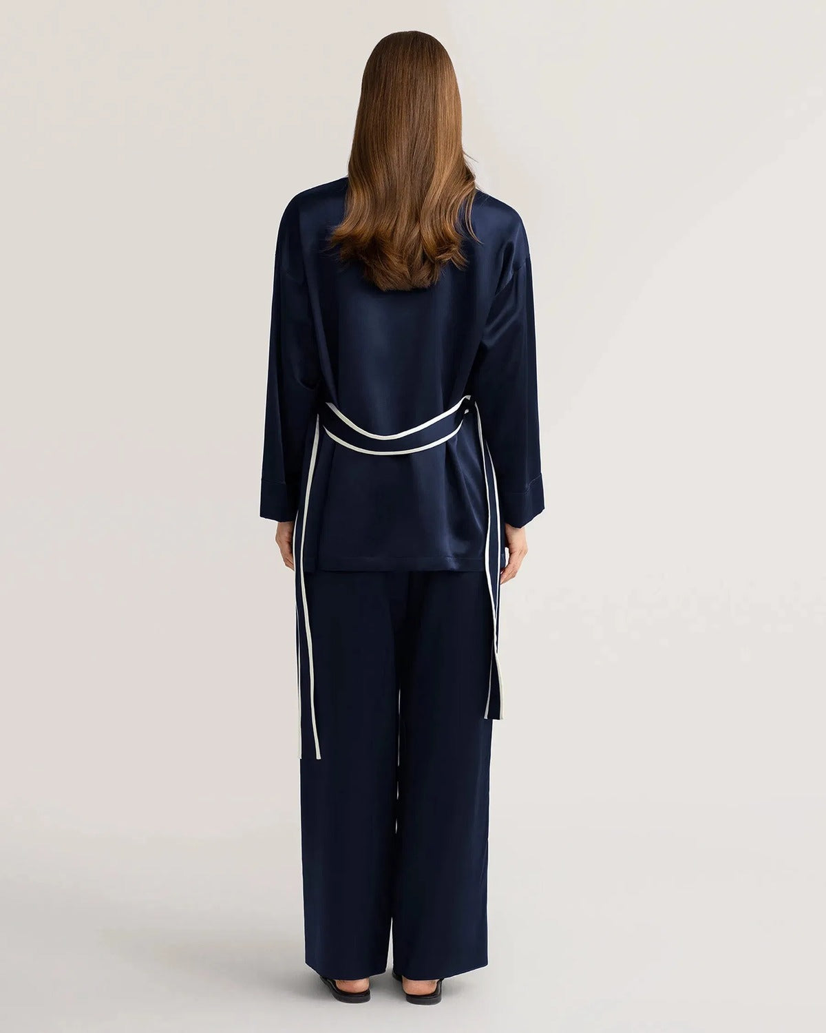 Océane Silk Robe, Cami & Trouser Set