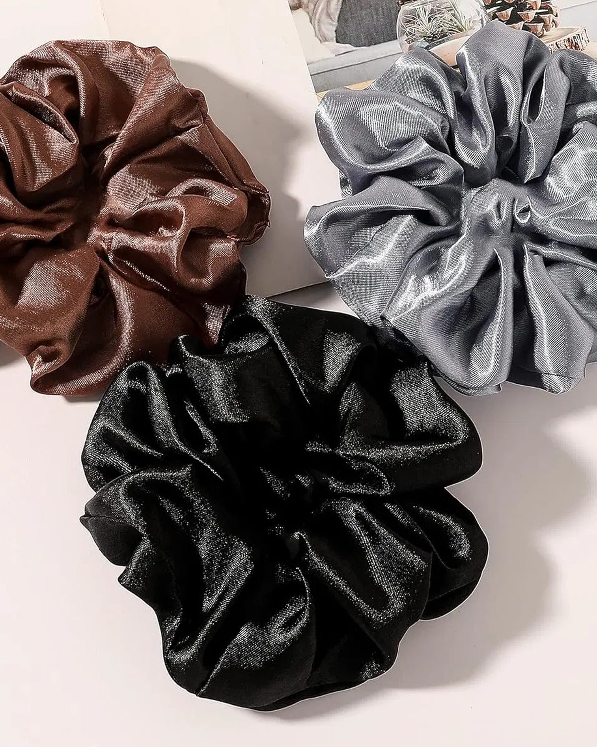 Noctelle Silk Scrunchies, Set of Three
